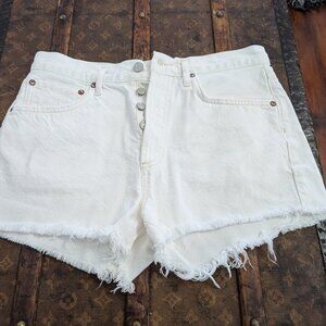 Agolde Cream Denim Short